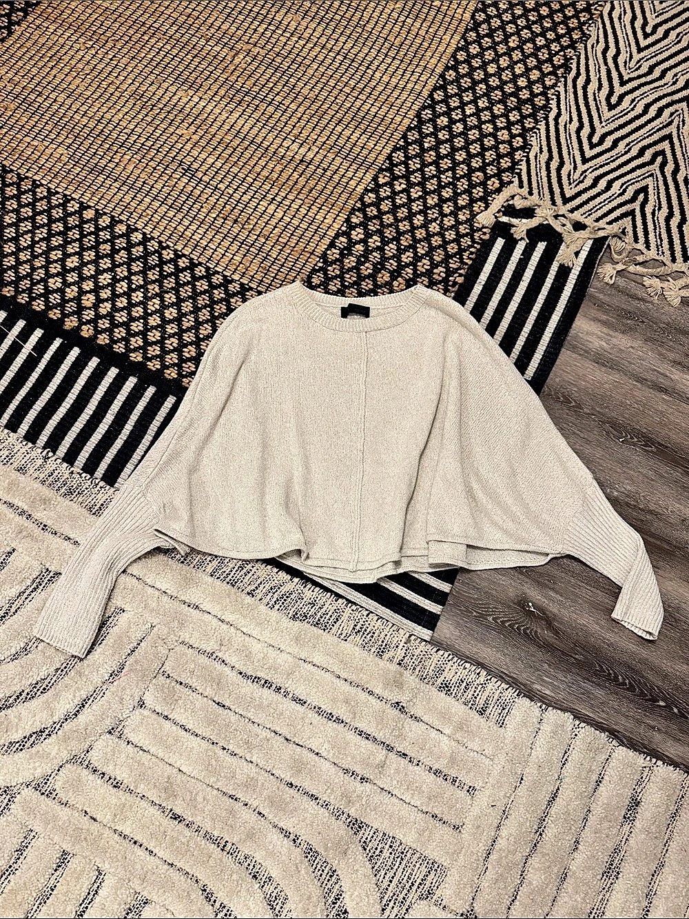 Zara Cropped Cape Jumper Cream